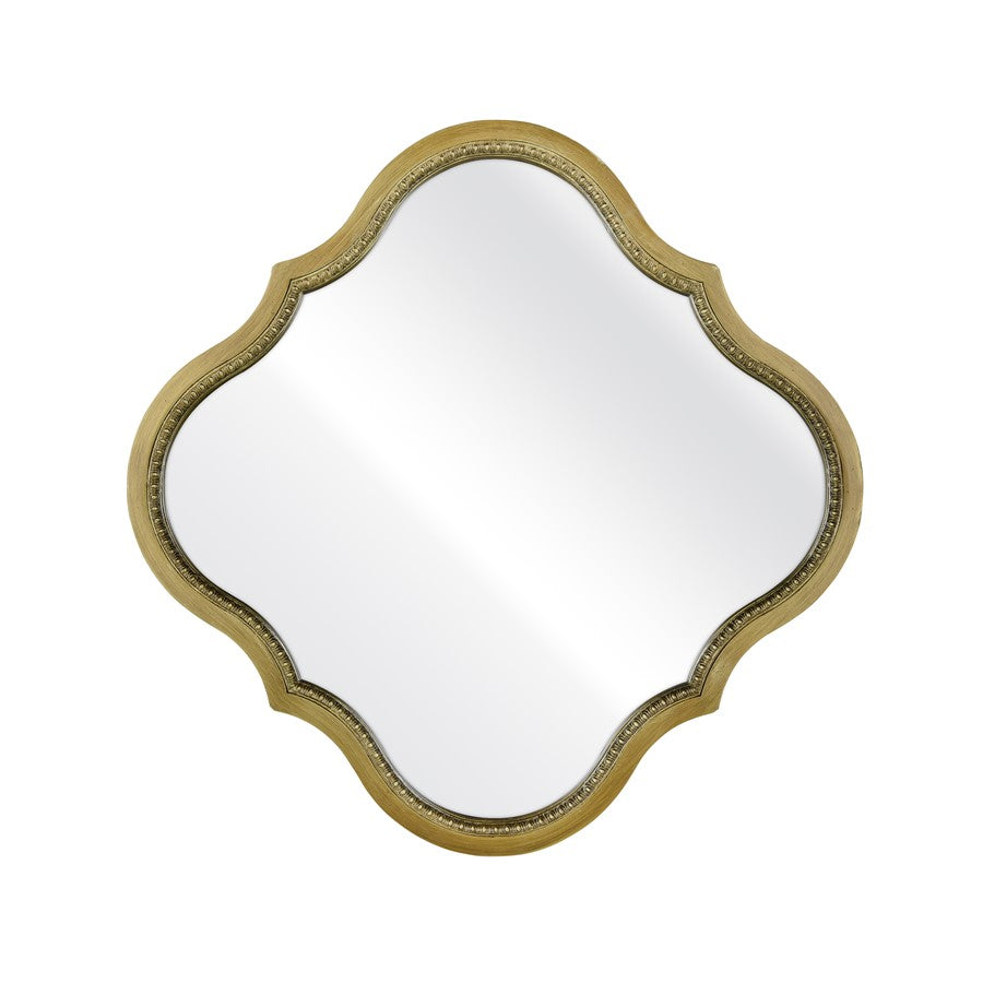 Atlas Lighting Calgary 23.5in Round Wall Mirror | Brass Painted Wood Frame | Entryway & Powder Room Accent | 23.5 x 1.25 x 23.5 in | Model MI11022-01
