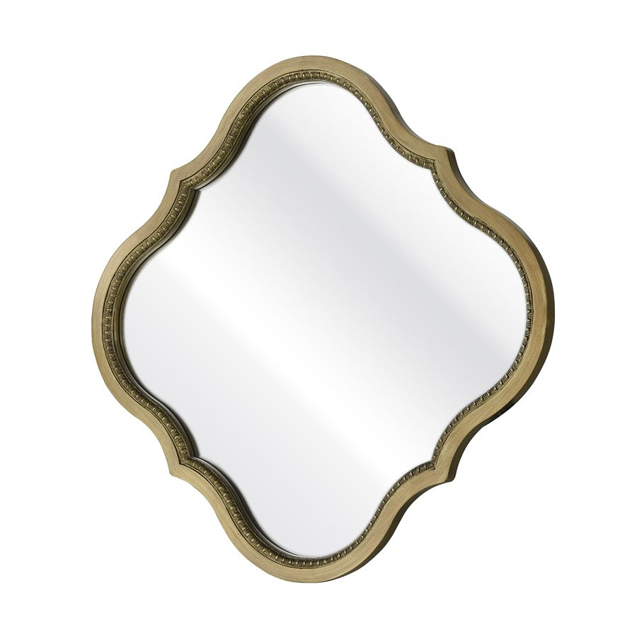 Atlas Lighting Calgary 23.5in Round Wall Mirror | Brass Painted Wood Frame | Entryway & Powder Room Accent | 23.5 x 1.25 x 23.5 in | Model MI11022-01