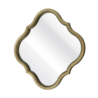 Atlas Lighting Calgary 23.5in Round Wall Mirror | Brass Painted Wood Frame | Entryway & Powder Room Accent | 23.5 x 1.25 x 23.5 in | Model MI11022-01