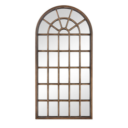 Atlas Lighting Cathedral 41.5in x 83.5in Floor Mirror | Antique Brown Wood Frame | Bedroom & Dressing Room | 41.5 x 2.25 x 83.5 in | Model MI11026-01