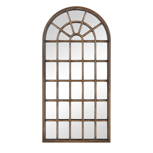 Atlas Lighting Cathedral 41.5in x 83.5in Floor Mirror | Antique Brown Wood Frame | Bedroom & Dressing Room | 41.5 x 2.25 x 83.5 in | Model MI11026-01