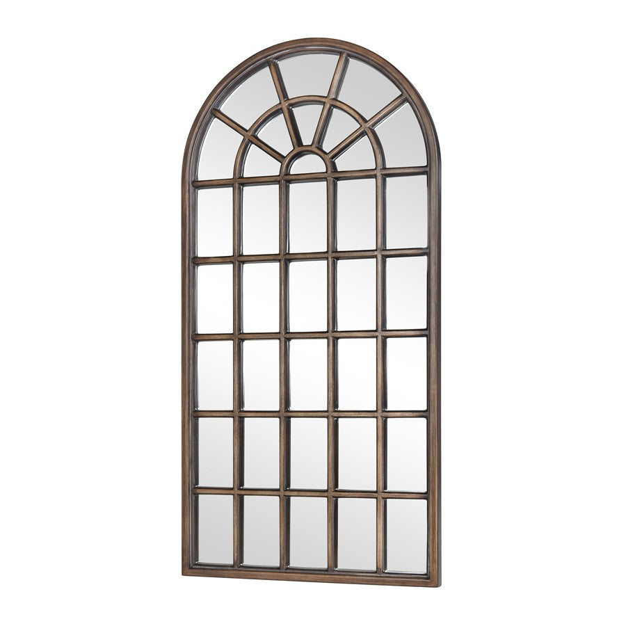 Atlas Lighting Cathedral 41.5in x 83.5in Floor Mirror | Antique Brown Wood Frame | Bedroom & Dressing Room | 41.5 x 2.25 x 83.5 in | Model MI11026-01