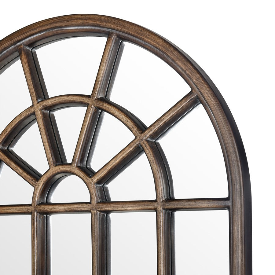 Atlas Lighting Cathedral 41.5in x 83.5in Floor Mirror | Antique Brown Wood Frame | Bedroom & Dressing Room | 41.5 x 2.25 x 83.5 in | Model MI11026-01