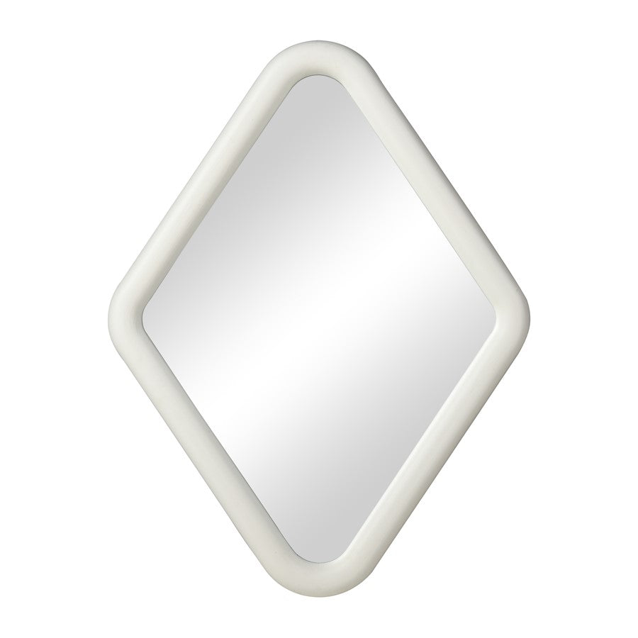Atlas Lighting Diamond 25in Wall Mirror | Whitewash Wood Composite Frame | Entryway & Bedroom Accent | 25 x 2 x 33 in | Model MI11033-01