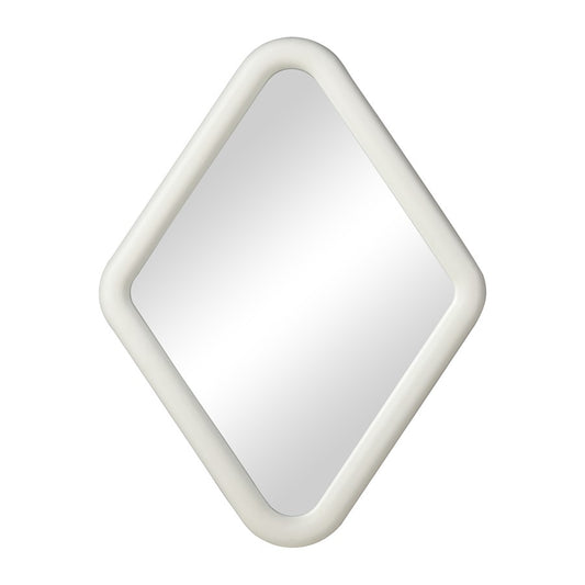 Atlas Lighting Diamond 25in Wall Mirror | Whitewash Wood Composite Frame | Entryway & Bedroom Accent | 25 x 2 x 33 in | Model MI11033-01