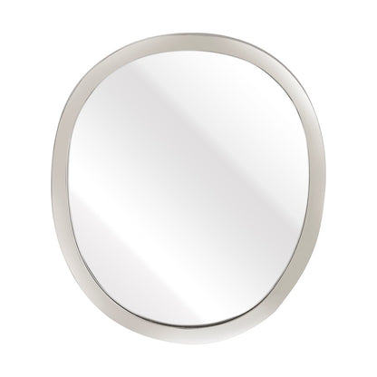 Atlas Lighting Flex 20in Round Wall Mirror | Modern Polished Nickel Metal Frame | Entryway & Bathroom Accent | 20 x 1 x 18 in | Model MI11039-01