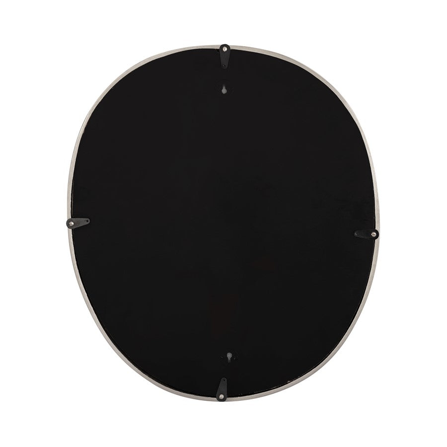 Atlas Lighting Flex 20in Round Wall Mirror | Modern Polished Nickel Metal Frame | Entryway & Bathroom Accent | 20 x 1 x 18 in | Model MI11039-01