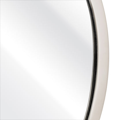 Atlas Lighting Flex 20in Round Wall Mirror | Modern Polished Nickel Metal Frame | Entryway & Bathroom Accent | 20 x 1 x 18 in | Model MI11039-01