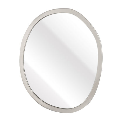 Atlas Lighting Flex 21in Round Wall Mirror | Modern Polished Nickel Metal Frame | Entryway & Bathroom Accent | 21 x 1 x 26 in | Model MI11039-02