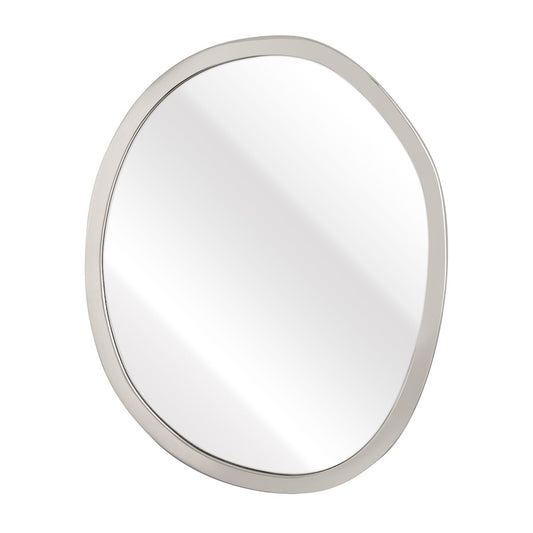 Atlas Lighting Flex 21in Round Wall Mirror | Modern Polished Nickel Metal Frame | Entryway & Bathroom Accent | 21 x 1 x 26 in | Model MI11039-02