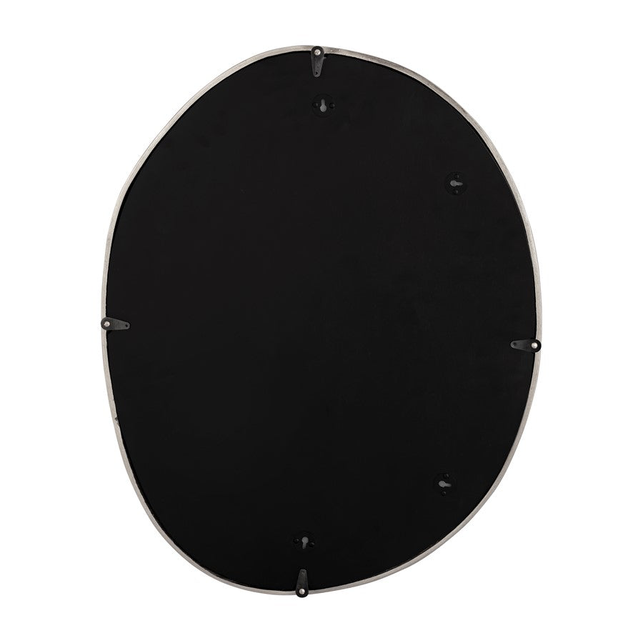 Atlas Lighting Flex 21in Round Wall Mirror | Modern Polished Nickel Metal Frame | Entryway & Bathroom Accent | 21 x 1 x 26 in | Model MI11039-02