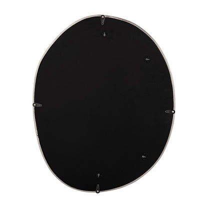 Atlas Lighting Flex 21in Round Wall Mirror | Modern Polished Nickel Metal Frame | Entryway & Bathroom Accent | 21 x 1 x 26 in | Model MI11039-02