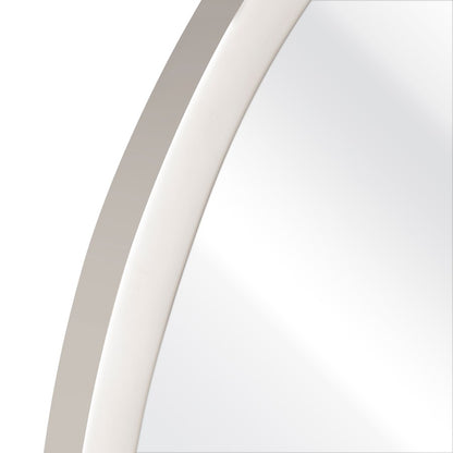 Atlas Lighting Flex 21in Round Wall Mirror | Modern Polished Nickel Metal Frame | Entryway & Bathroom Accent | 21 x 1 x 26 in | Model MI11039-02
