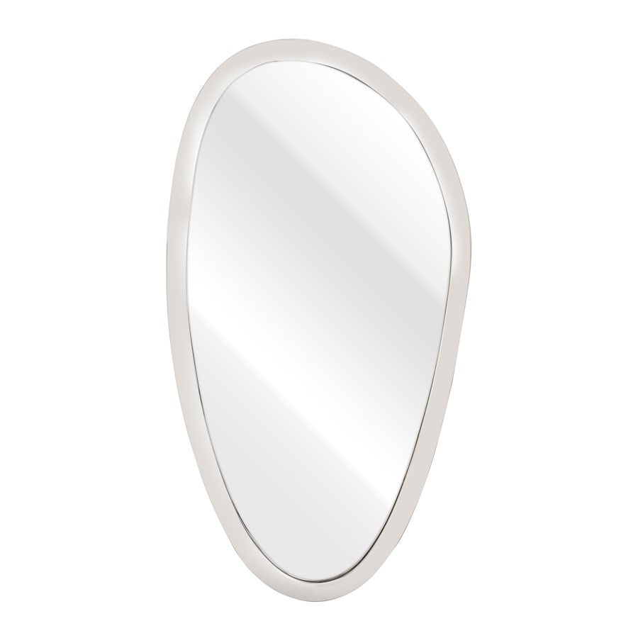 Atlas Lighting Flex 16in Round Wall Mirror | Modern Polished Nickel Metal Frame | Entryway & Bathroom Accent | 16 x 1 x 30 in | Model MI11039-03