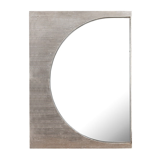 Atlas Lighting Flute 36in Rectangular Wall Mirror | Modern Polished Nickel Metal Frame | Entryway & Bathroom Accent | Model MI11040-01
