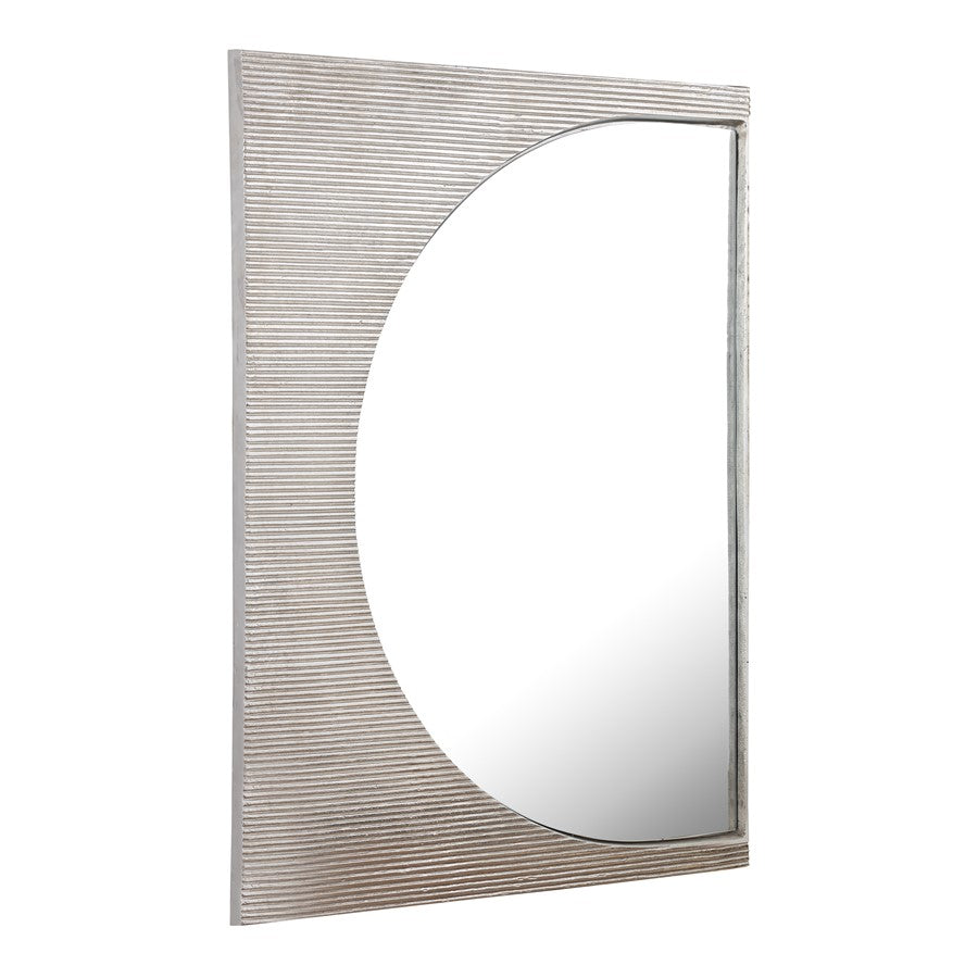 Atlas Lighting Flute 36in Rectangular Wall Mirror | Modern Polished Nickel Metal Frame | Entryway & Bathroom Accent | Model MI11040-01