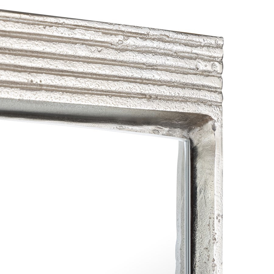 Atlas Lighting Flute 36in Rectangular Wall Mirror | Modern Polished Nickel Metal Frame | Entryway & Bathroom Accent | Model MI11040-01