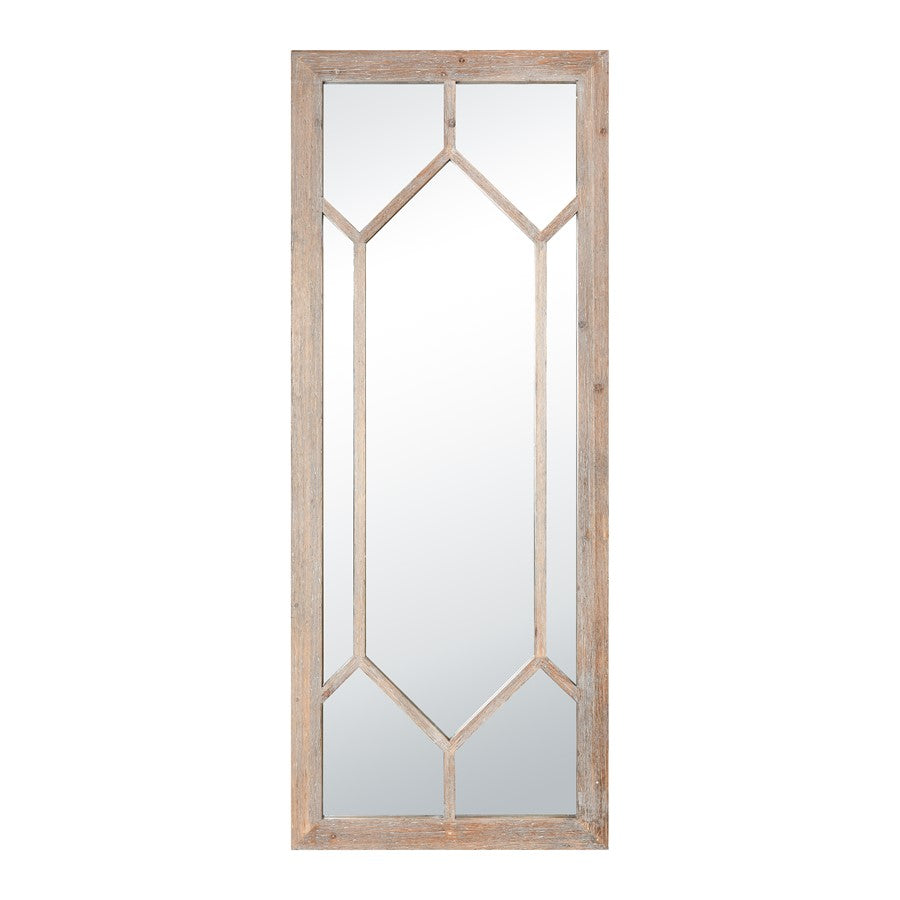 Atlas Hargen 28in W x 71in H Wall Mirror | Natural Wood Lattice | Living Room & Hallway | 28 x 2 x 71 in | Model MI11043-01