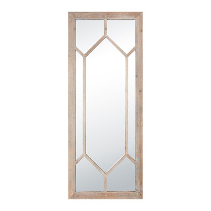 Atlas Hargen 28in W x 71in H Wall Mirror | Natural Wood Lattice | Living Room & Hallway | 28 x 2 x 71 in | Model MI11043-01