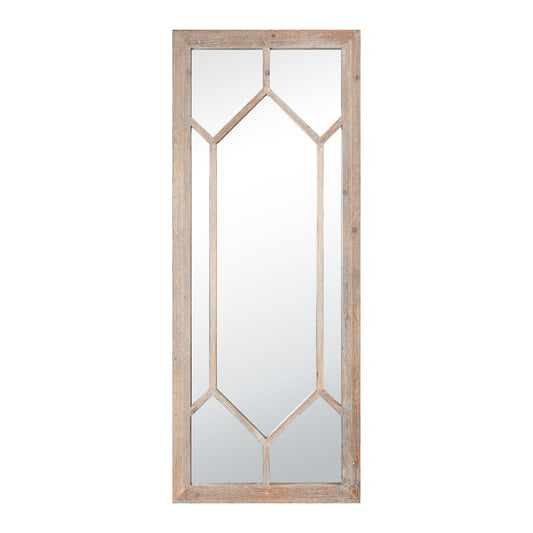 Atlas Hargen 28in W x 71in H Wall Mirror | Natural Wood Lattice | Living Room & Hallway | 28 x 2 x 71 in | Model MI11043-01