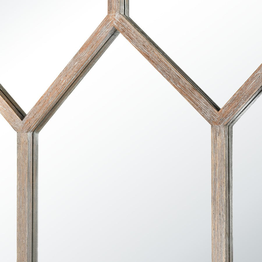 Atlas Hargen 28in W x 71in H Wall Mirror | Natural Wood Lattice | Living Room & Hallway | 28 x 2 x 71 in | Model MI11043-01