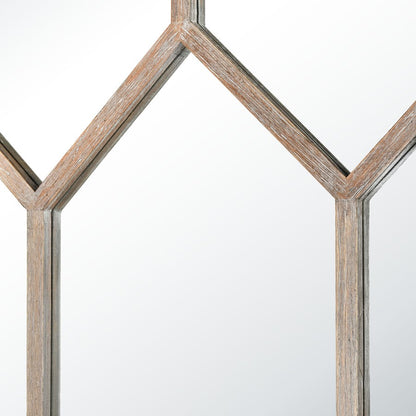 Atlas Hargen 28in W x 71in H Wall Mirror | Natural Wood Lattice | Living Room & Hallway | 28 x 2 x 71 in | Model MI11043-01