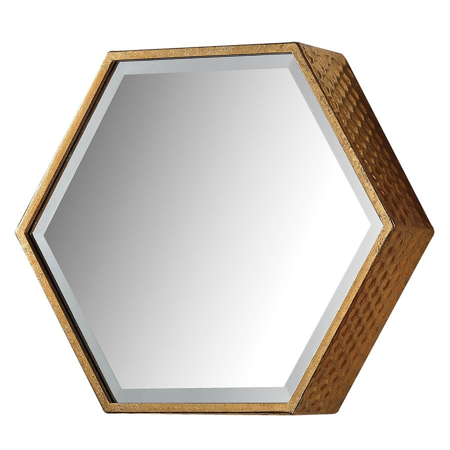 Atlas Hexagonal Wall Mirror Set of 5 | Gold Metal Frames | Gallery Wall & Entryway | 15.75 x 4 x 13.75 in | Model MI11045-01S