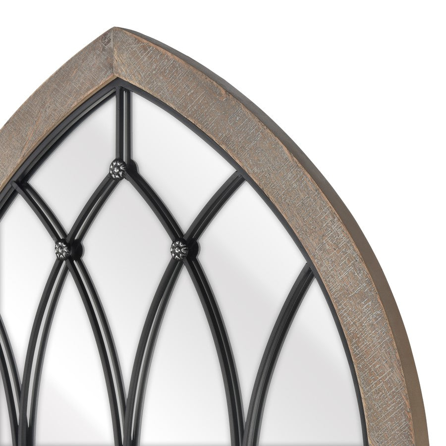 Atlas Lighting Irya 26in Vertical Wall Mirror | Traditional Weathered Brown Wood Composite | Entryway & Hallway Accent | Model MI11047-01