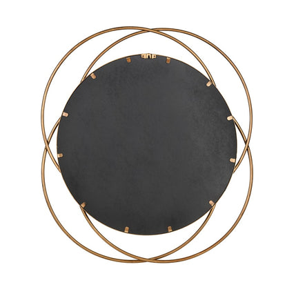 Atlas Lighting Jeno 27in Round Wall Mirror | Contemporary Brass Metal Frame | Living Room & Bedroom Accent | Model MI11048-01