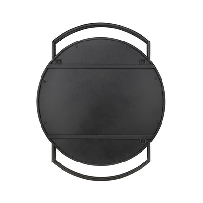 Atlas Lighting Jiri 23in Round Wall Mirror | Contemporary Black Metal Frame | Living Room & Entryway Accent | 23.75 x 2.5 x 29 in | Model MI11050-01