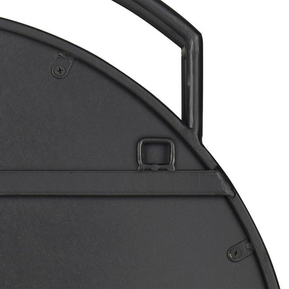 Atlas Lighting Jiri 23in Round Wall Mirror | Contemporary Black Metal Frame | Living Room & Entryway Accent | 23.75 x 2.5 x 29 in | Model MI11050-01