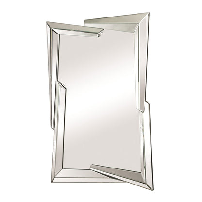 Atlas Lighting Juxtaposed Angles 32in Wall Mirror | Hand-Cut Beveled Glass | Modern Contemporary Accent | 32.5 x 2 x 48 in | Model MI11052-01