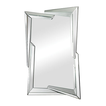 Atlas Lighting Juxtaposed Angles 32in Wall Mirror | Hand-Cut Beveled Glass | Modern Contemporary Accent | 32.5 x 2 x 48 in | Model MI11052-01