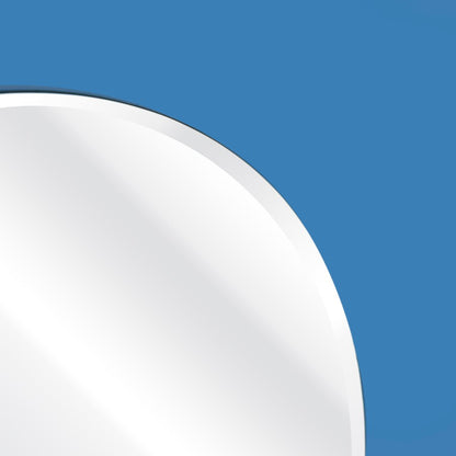 Atlas Lighting Lapis 34in Round Wall Mirror | Blue Glass Frame | Entryway & Bathroom Accent | 34.5 x 0.5 x 34.5 in, Vertical Mount | Model MI11054-01