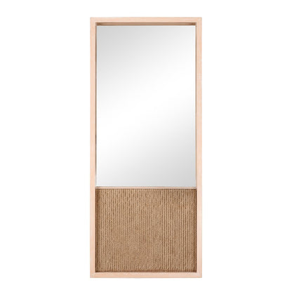 Atlas Lighting Latham 24in Rectangular Wall Mirror | Natural Oak and Rope Frame | Coastal Entryway & Bathroom Accent | Model MI11056-01