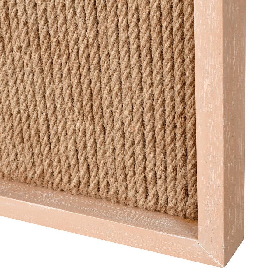 Atlas Lighting Latham 24in Rectangular Wall Mirror | Natural Oak and Rope Frame | Coastal Entryway & Bathroom Accent | Model MI11056-01
