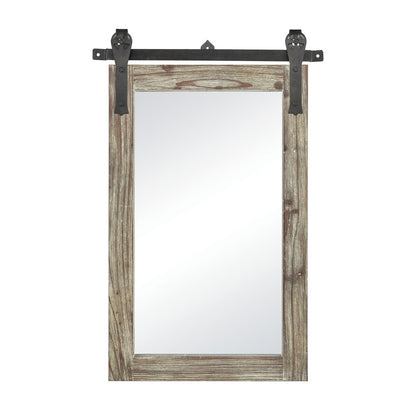 Atlas Lighting Los Olivos 24in Rectangular Wall Mirror | Graywash Wood & Black Metal Frame | Entryway & Bedroom Accent | Model MI11060-01