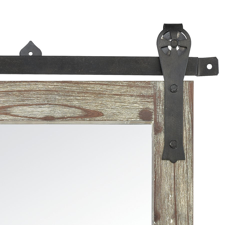 Atlas Lighting Los Olivos 24in Rectangular Wall Mirror | Graywash Wood & Black Metal Frame | Entryway & Bedroom Accent | Model MI11060-01