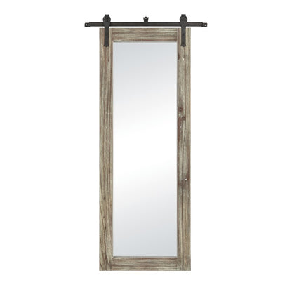 Atlas Lighting Los Olivos 70in Tall Wall Mirror | Graywash Wood and Black Metal Frame | Entryway & Bedroom Accent | 34 x 2 x 70 in | Model MI11060-02