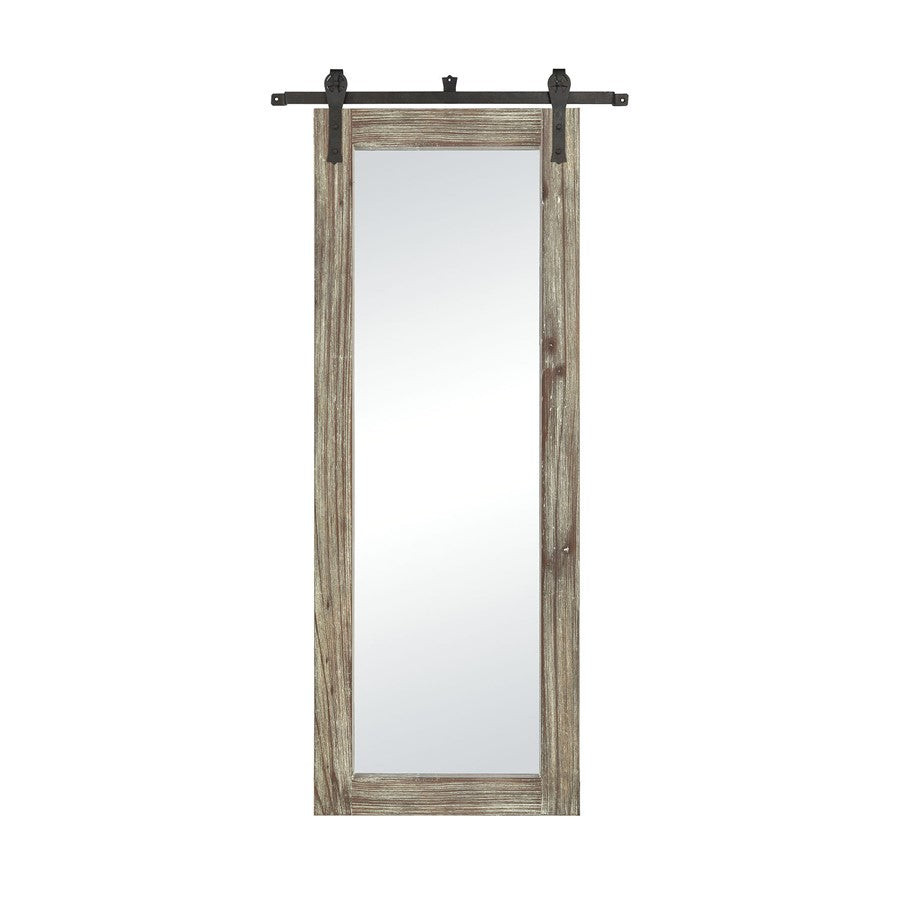 Atlas Lighting Los Olivos 70in Tall Wall Mirror | Graywash Wood and Black Metal Frame | Entryway & Bedroom Accent | 34 x 2 x 70 in | Model MI11060-02