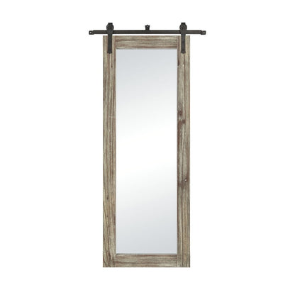 Atlas Lighting Los Olivos 70in Tall Wall Mirror | Graywash Wood and Black Metal Frame | Entryway & Bedroom Accent | 34 x 2 x 70 in | Model MI11060-02