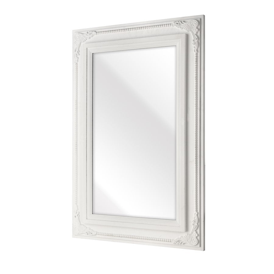 Atlas Lighting Marla 38in Wall Mirror | White Wood Composite Frame | Entryway & Bedroom Accent | 26.5 x 1.75 x 38.75 in | Model MI11063-01