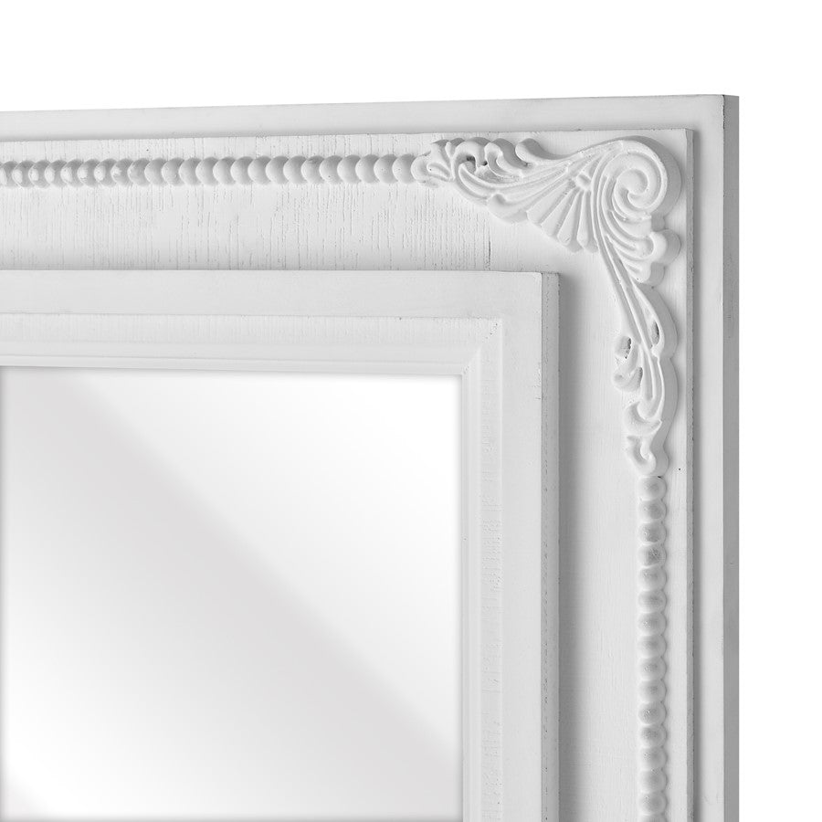 Atlas Lighting Marla 38in Wall Mirror | White Wood Composite Frame | Entryway & Bedroom Accent | 26.5 x 1.75 x 38.75 in | Model MI11063-01