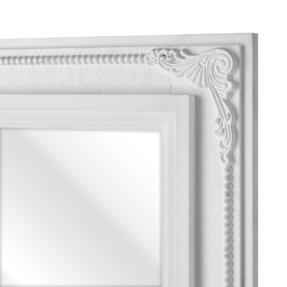 Atlas Lighting Marla 38in Wall Mirror | White Wood Composite Frame | Entryway & Bedroom Accent | 26.5 x 1.75 x 38.75 in | Model MI11063-01