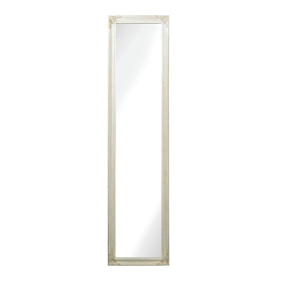 Atlas Lighting Masalia 63in Floor Mirror | Antique White Wood Frame | Bedroom & Dressing Room Accent | 15 x 1 x 63 in | Model MI11064-01