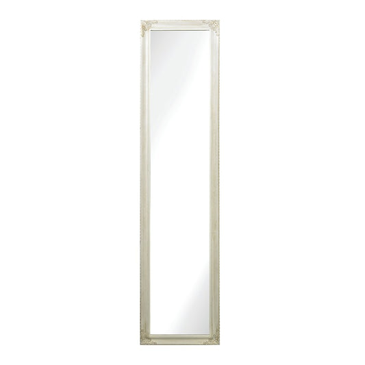 Atlas Lighting Masalia 63in Floor Mirror | Antique White Wood Frame | Bedroom & Dressing Room Accent | 15 x 1 x 63 in | Model MI11064-01