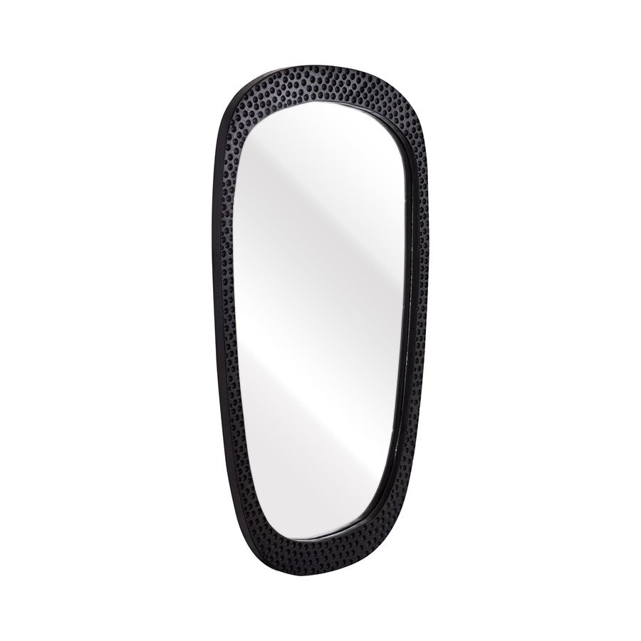 Atlas Lighting Morris 20in Wall Mirror | Transitional Black Wood Frame | Entryway & Bathroom Accent | Model MI11067-01
