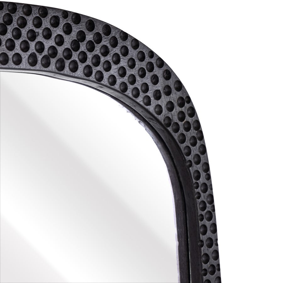 Atlas Lighting Morris 20in Wall Mirror | Transitional Black Wood Frame | Entryway & Bathroom Accent | Model MI11067-01