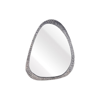 Atlas Lighting Morris 25in Round Wall Mirror | Transitional Graywash Wood Frame | Entryway & Bathroom Accent | 25 x 1.5 x 31 in | Model MI11068-01