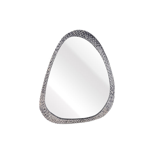 Atlas Lighting Morris 25in Round Wall Mirror | Transitional Graywash Wood Frame | Entryway & Bathroom Accent | 25 x 1.5 x 31 in | Model MI11068-01